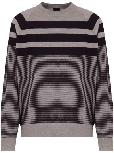 Armani Exchange Striped Jumper In Neutrals