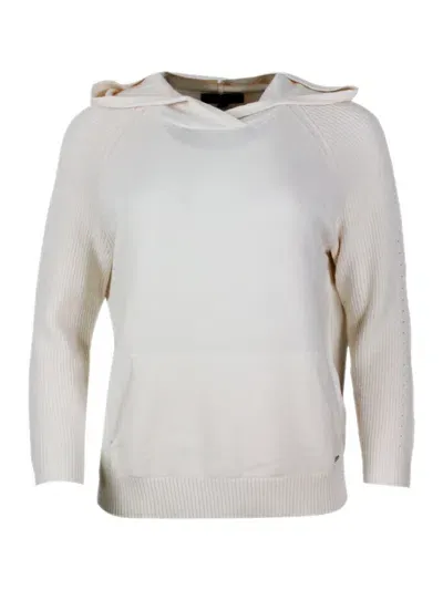 Armani Exchange Tech Fabric Jumper In Cream