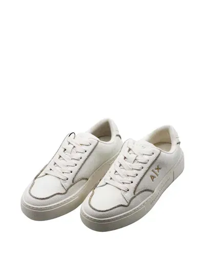 Armani Exchange Tech Fabric Sneakers In White