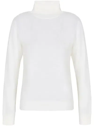 Armani Exchange Turtle-neck Jumper In White