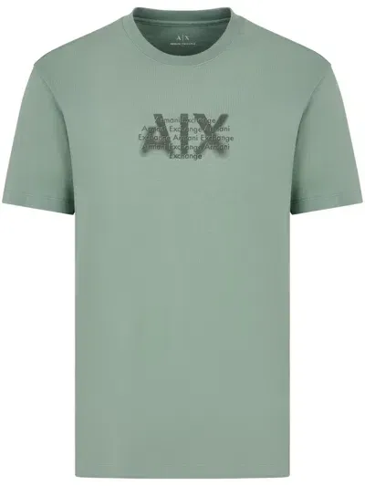 Armani Exchange Urban Military Logo T-shirt In Green