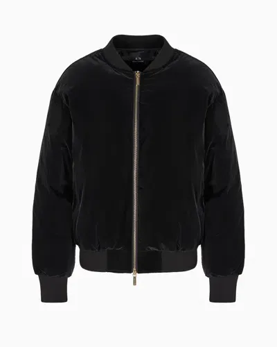 Armani Exchange Zip-up Bomber Jacket In Black