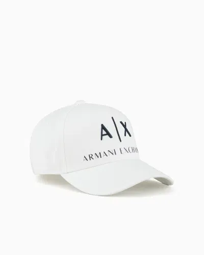 Armani Exchange Visor Cap With Logo In White