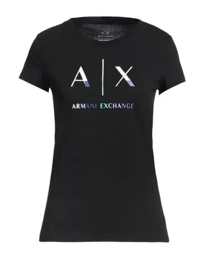 Armani Exchange Woman T-shirt Black Size L Cotton