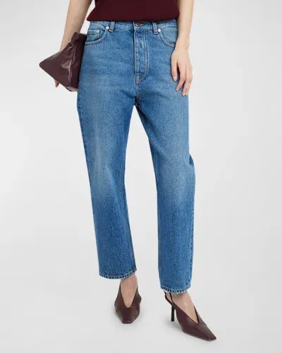 Armarium Caia Straight-leg Ankle Denim Pants In Dark Blue