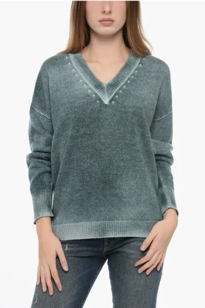 Arovescio Asymmetrical Virgin Wool And Cashmere V-neck Sweater