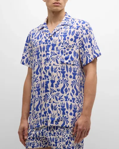 Arrels Men's Alejandra Anglada Tulum Camp Shirt In Blue