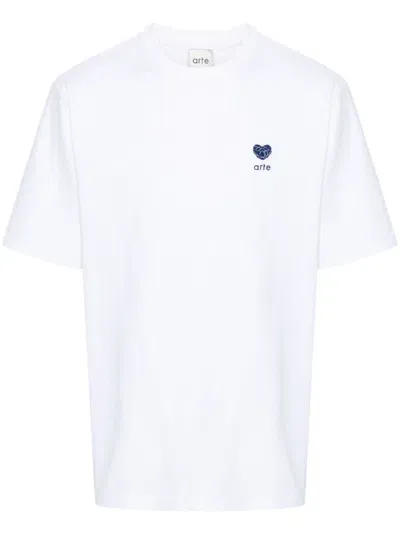 Arte Embroidered-logo T-shirt In White