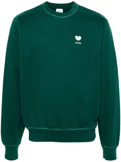 Arte Heart Flower Sweatshirt In Green