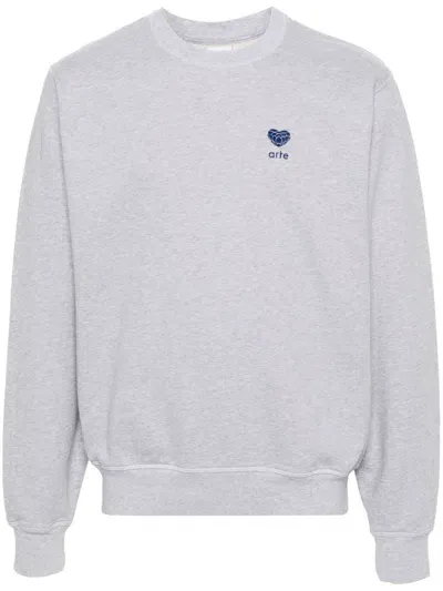 Arte Heart Flower Sweatshirt In Grey