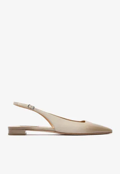 Arteana Brera Leather Slingback Flats In Sand