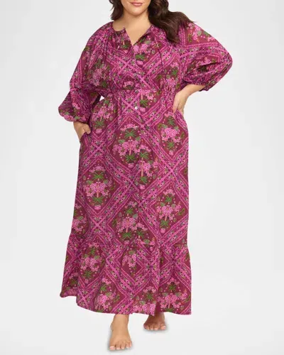 Artesands Plus Size Shambala Elgar Maxi Dress In Pink