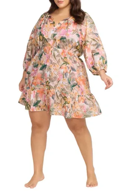 Artesands Titania Elgar Floral Cover-up Dress In Natural