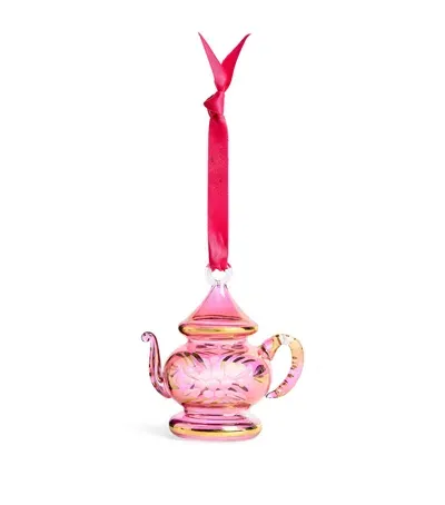 Artifactually Floral Teapot Tree Decoration In Pink