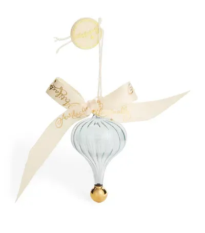 Artifactually Glass Swirl Cone Drop Tree Decoration In White