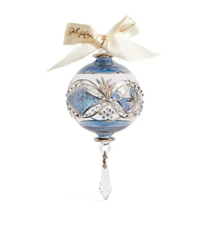 Artifactually Victorian Raised Star Bauble In Blue