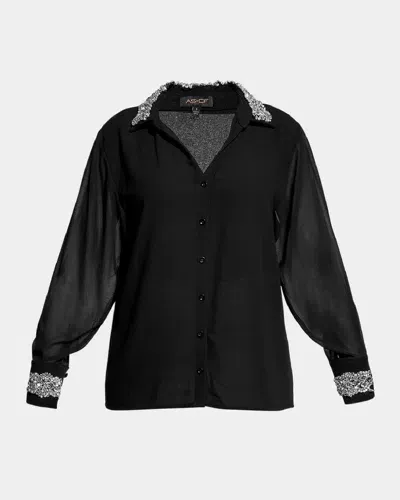 As By Df After Dark Embellished Blouse In Black