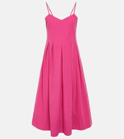 Asceno Kate Cotton Midi Dress In Pink