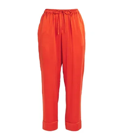 Asceno Silk Montilla Pyjama Bottoms In Orange