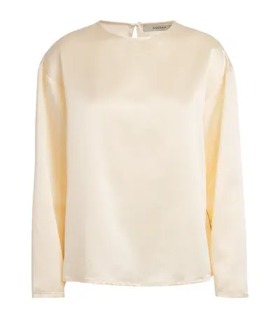 Asceno Silk-wool Byron Pyjama Top In White