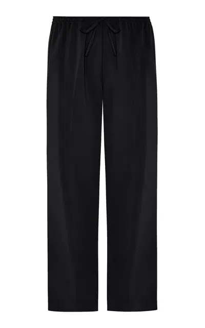 Asceno The Aurelia Crepe Trousers In Black