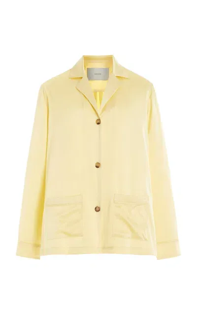 Asceno The Beverly Silk-charmeuse Shirt In Yellow