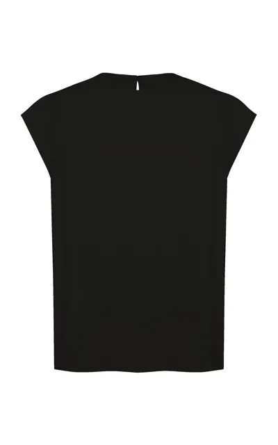 Asceno The Dasha Crepe Top In Black