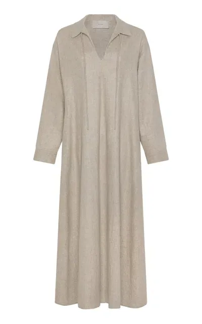 Asceno The Lisbon Wool-cashmere Dress In Ivory