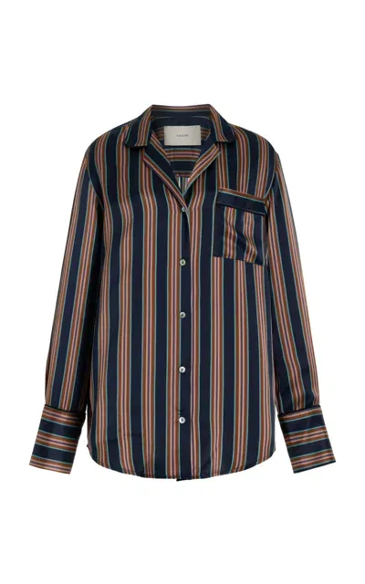 Asceno The Paris Striped Silk Shirt