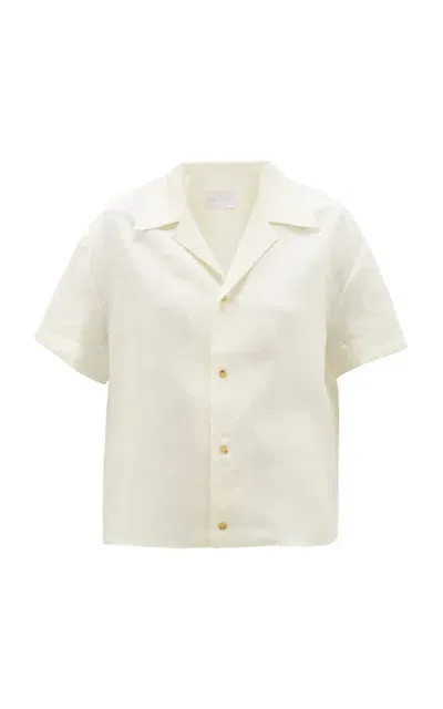 Asceno The Prague Linen Shirt In Ivory