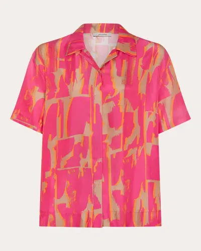 Asceno Silk Montauk Pyjama Shirt In Pink