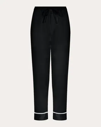 Asceno The Sydney Cropped Silk Pants In Black