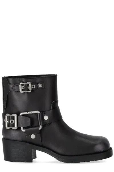 Ash Buckle Detailed Boots In Black