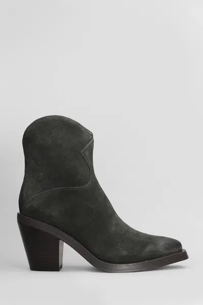 Ash Judy Texan Ankle Boots In Grey Suede In Multi