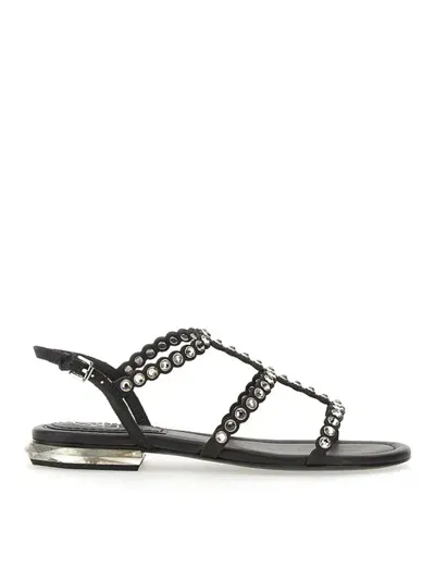 Ash Leather Sandal In Black