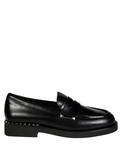 Ash Whisper Stu Loafers In Black Leather