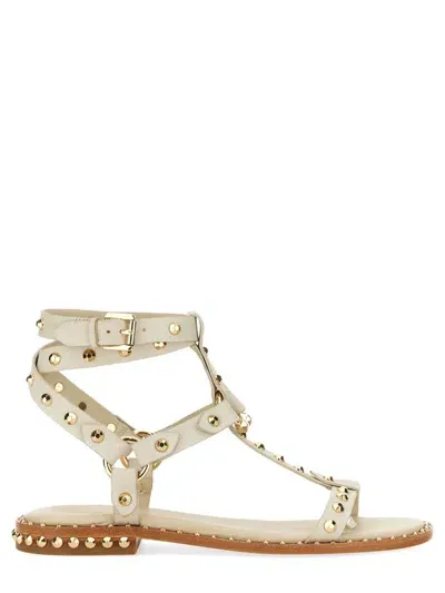 Ash Studded Sandal In White