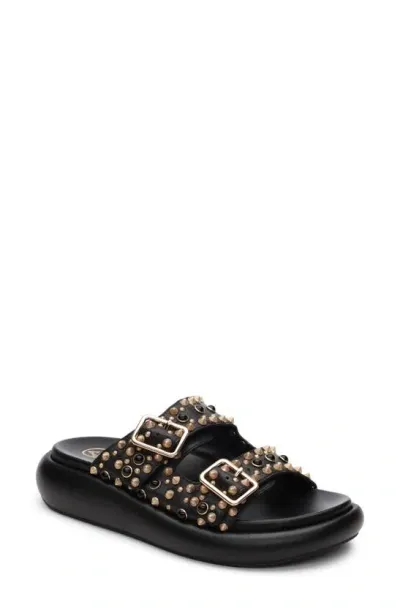 Ash Viking Studded Slide Sandal In Black