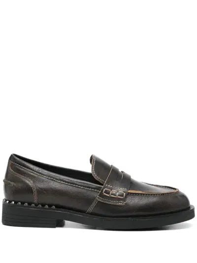 Ash Winona Loafers In Black