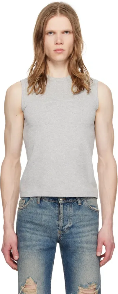 Ashley Williams Gray 3d Bow Tank Top In Grey Marl