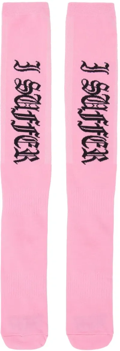 Ashley Williams Pink 'suffer' Socks