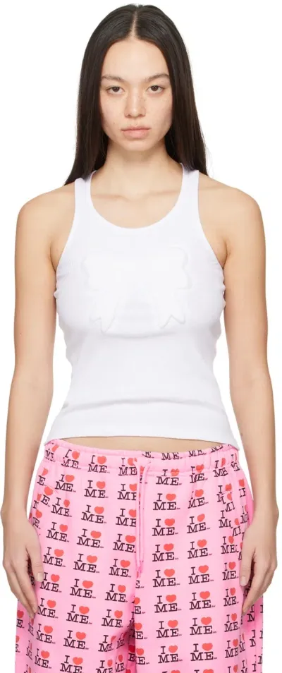 Ashley Williams White 3d Bow Tank Top