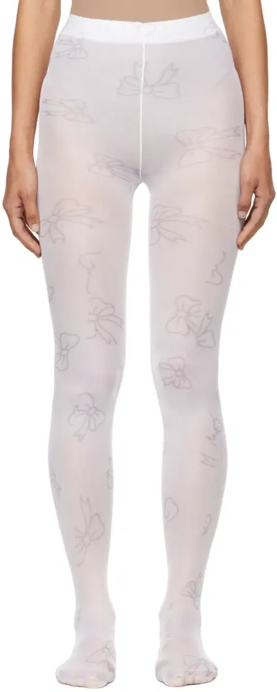 Ashley Williams White Bow Tights