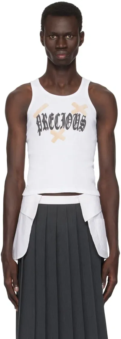 Ashley Williams White 'precious' Tank Top