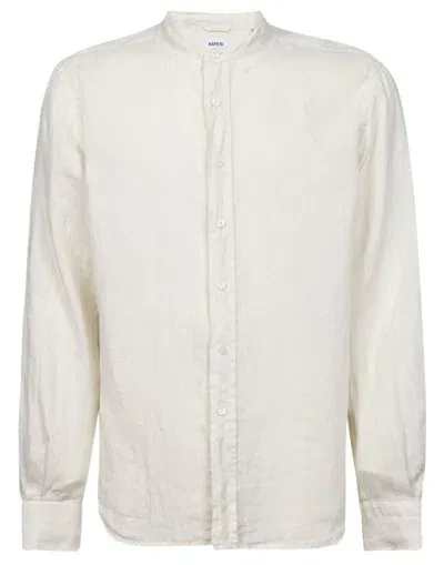 Aspesi Band-collar Shirt In Ghiaccio