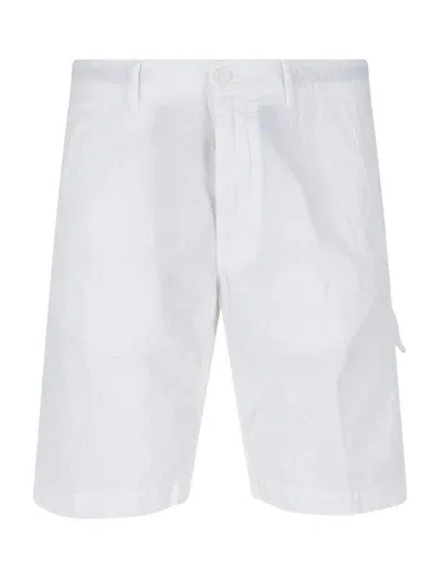 Aspesi Belt-looped Slim-cut Shorts In Bianco