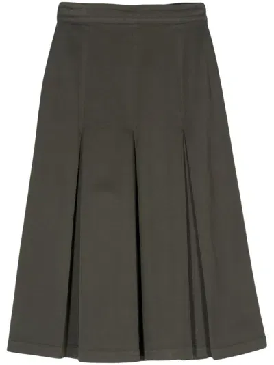 Aspesi Box-pleated Midi Skirt In 绿色