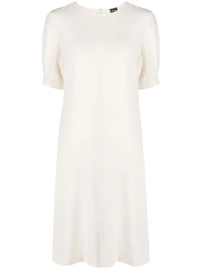 Aspesi Button-embellished Puff Sleeve Dress In Neutrals