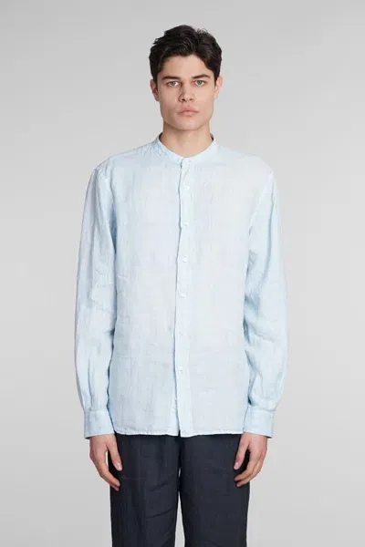 Aspesi Camicia Bruce Shirt In Cyan Linen In Blue