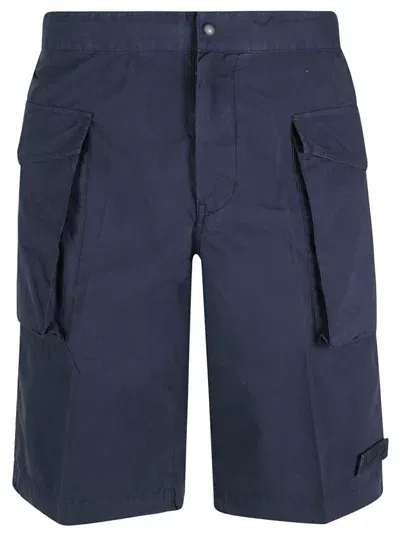 Aspesi Cargo Buttoned Shorts In Navy